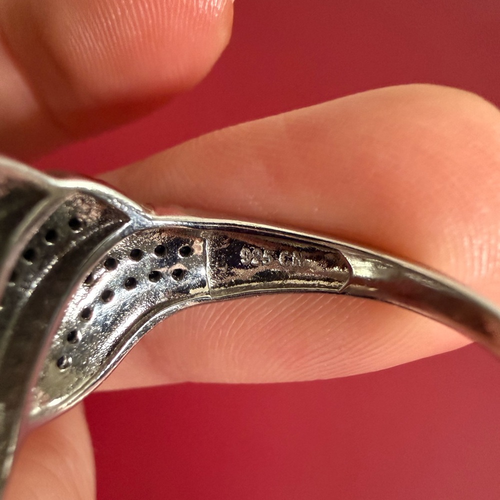 Sterling Silver Black Pave Statement Ring - image 6